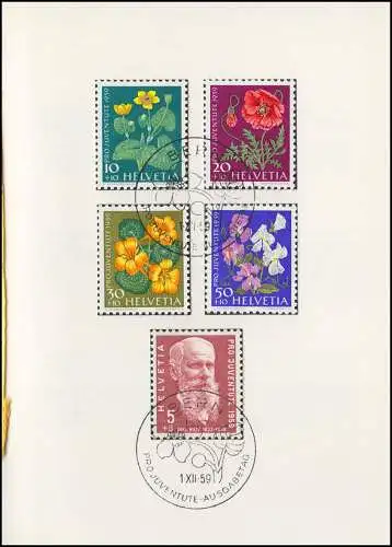 Schweiz Faltblatt Nr. 24 Pro Juventute 1959, ET-O