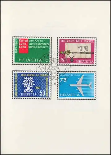 Schweiz Faltblatt Nr. 25 Werbepostmarken Jahresereignisse 1960, ET-O