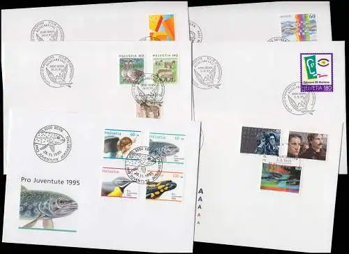 1540-1570 Schweiz-Jahrgang 1995 komplett auf Schmuck-FDC