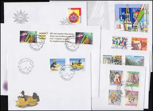 1672-1708 Schweiz-Jahrgang 1999 komplett auf Schmuck-FDC