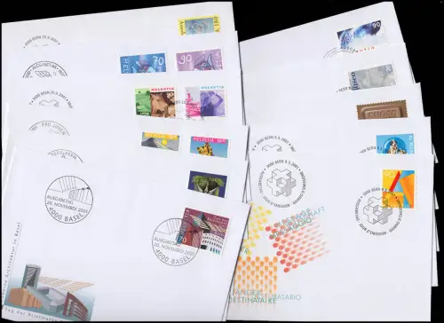 1746-1777 Schweiz-Jahrgang 2001 komplett auf Schmuck-FDC