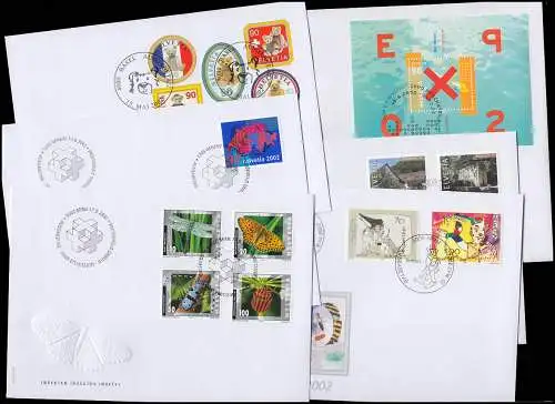 1778-1819 Schweiz-Jahrgang 2002 komplett auf Schmuck-FDC
