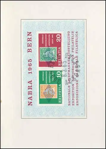 Schweiz Faltblatt Nr. 66 Block NABRA 1965 Bern, Nr. 17, ET-O
