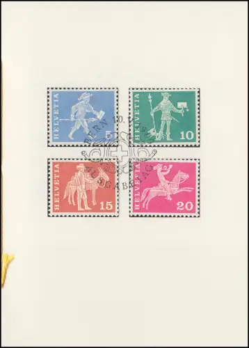 Schweiz Faltblatt Nr. 26 Dauermarken 5, 10, 15, 20 C., ET-O