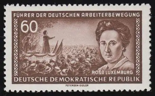 478 XI Rosa Luxemburg 60 Pf Wz.2 XI - postfrisch **