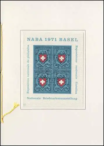 Schweiz Faltblatt Nr. 103 Block NABA 1971 Basel, Nr. 15, ET-O