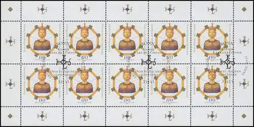 2088 Aachener Dom und Karl der Große - 10er-Bogen PLF I, Feld 8 - ESSt BONN