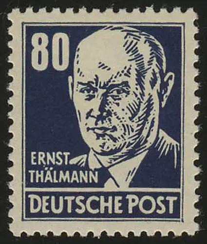 339xb XI Thälmann 80 Pf blau Lacküberzug Wz.2 XI **