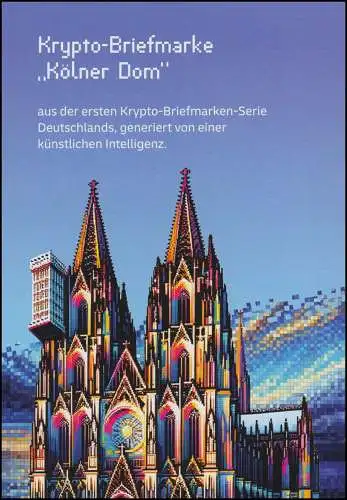 128c Markenheftchen BLAU mit 3836 Kölner Dom Kryptomarke selbstklebend, **/MNH