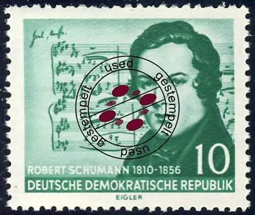 541 XII Robert Schumann 10 Pf Wz.2 XII O