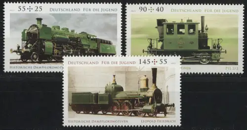 2946-2948 Jugend: Historische Dampflokomotiven, Satz ** postfrisch