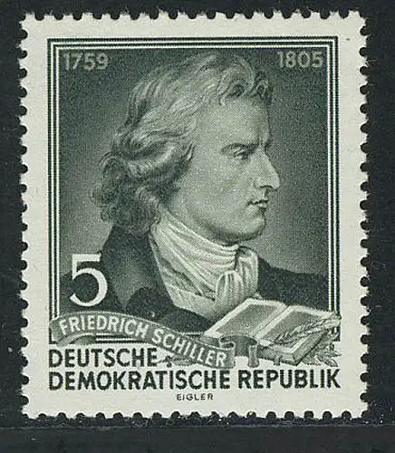 464A Friedrich Schiller 5 Pf, gezähnt, postfrisch **
