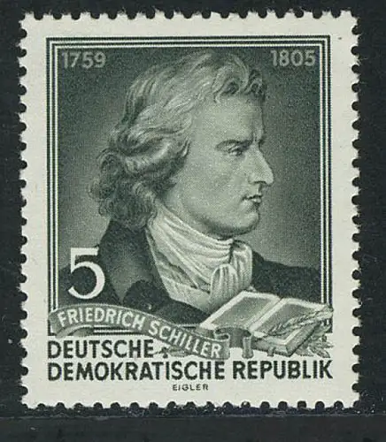 464A Friedrich Schiller 5 Pf, gezähnt, postfrisch **