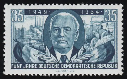 444 XII Fünf Jahre DDR 35 Pf Wz.2 XII **