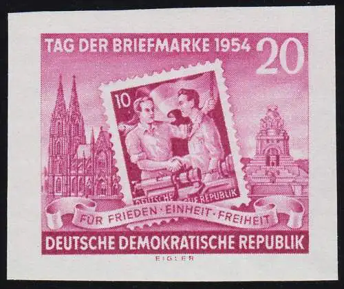 445B XII Tag der Briefmarke, UNGEZÄHNT, Wz.2 XII **