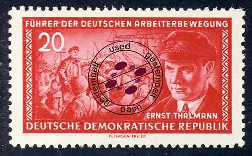 475 XI Ernst Thälmann 20 Pf Wz.2 XI, Gefälligkeitsstempel