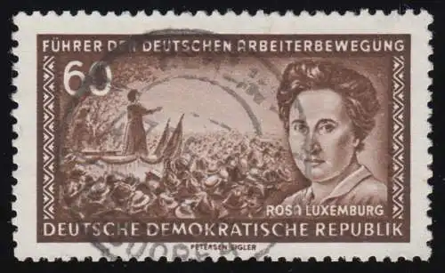 478 XII Rosa Luxemburg 60 Pf Wz.2 XII, gestempelt O