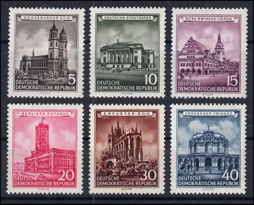 491-496 Historische Bauwerke, kompletter postfrischer Satz, 6 Werte **