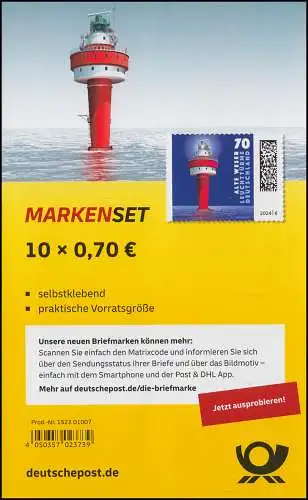 FB 136 Leuchtturm Alte Weser, Folienblatt 10x3842, postfrisch **/MNH