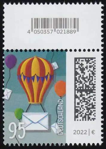 3705 Ballonpost 95 Cent aus 200er, mit Codierfeld **