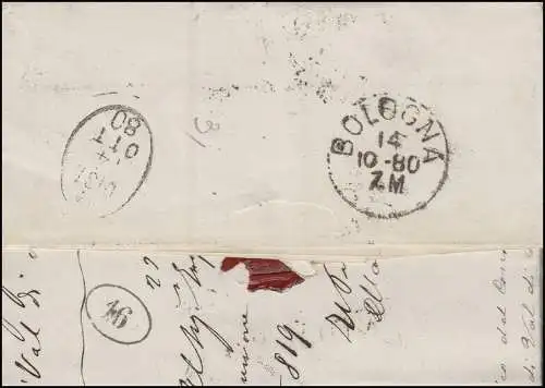Italien 37 Freimarke 5 Cmi., EF Ortsbrief BOLOGNA 14.10.80 mit Ausgabestempel 