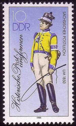 2997 II Historische Postuniformen 10 Pf, Offset-Druck Odr. aus ZD, **