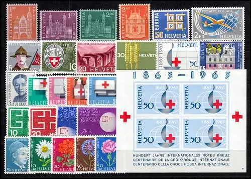 764-790 Schweiz-Jahrgang 1963 komplett, postfrisch