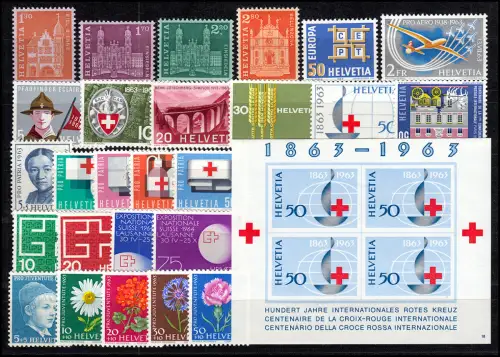 764-790 Schweiz-Jahrgang 1963 komplett, postfrisch **