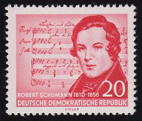 529 XI Robert Schumann 20 Pf Wz.2 XI, postfrisch **