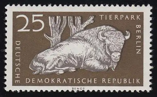 555 XII Tierpark 25 Pf Wisent Wz.2 XII, postfrisch **