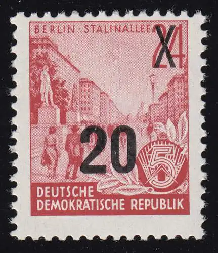 439b IIg XI Fünfjahrplan 20 auf 24 Pf Wz.2 XI, postfrisch **