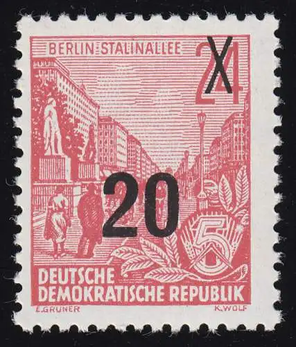 439a Ig XI Fünfjahrplan 20 auf 24 Pf Wz.2 XI, postfrisch **