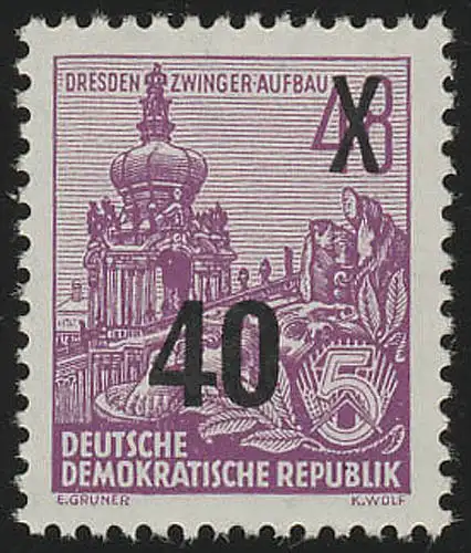 440Ig XI Fünfjahrplan 40 auf 48 Pf Wz.2 XI, postfrisch **