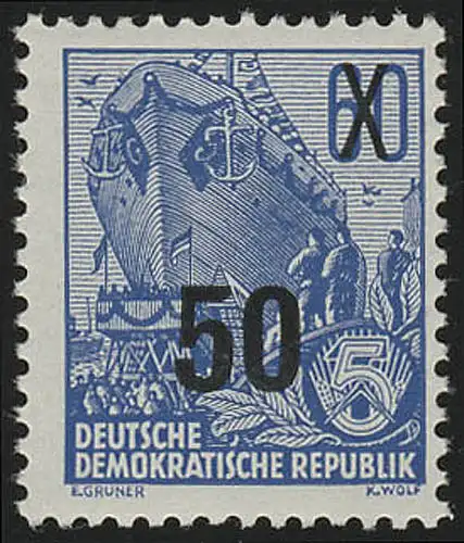 441Ig XII Fünfjahrplan 50 auf 60 Pf Wz.2 XII ** postfrisch