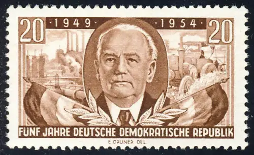 443 5 Jahre DDR 20 Pf, postfrisch **