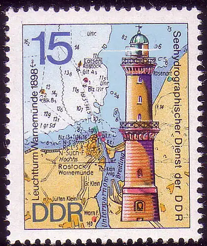 1954 Leuchttürme Warnemünde 15 Pf, postfrisch **