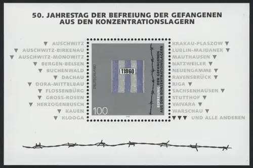 Block 32 Jubiläum 50 Jahre Gefangenenbefreiung, Set zu 10 Stück, alle **