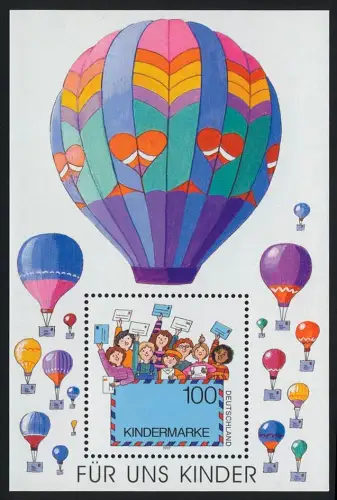 Block 40 Für uns Kinder 1997 - Ballon-Luftpostbrief, Set zu 10 Stück, alle **