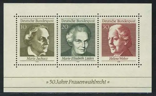 Block 5 Frauenwahlrecht 1969, Set zu 10 Stück postfrisch **