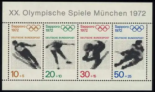 Block 6 Olympische Spiele München / Sapporo, Set zu 10 Stück, alle postfrisch **