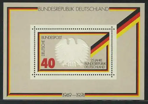 Block 10 - 25 Jahre Bundesrepublik, Set zu 10 Stück, alle postfrisch **