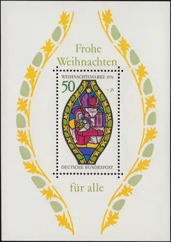 Block 13 Weihnachten 1976 - Marienfenster, Set zu 10 Stück, alle postfrisch **