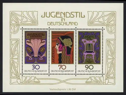 Block 14 Jugendstil 1977, Set zu 10 Stück, alle postfrisch **