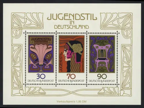 Block 14 Jugendstil 1977, Set zu 10 Stück, alle postfrisch **