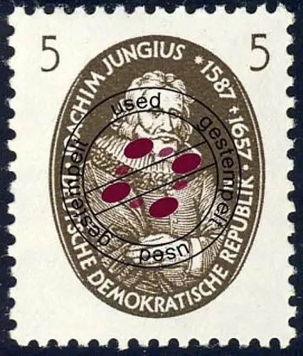 574 Naturwissenschaftler 5 Pf Jungius, gestempelt O