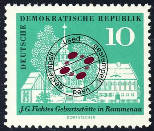 889 Johann Gottlieb Fichte 10 Pf O