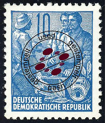 453 XI Plan quinquennal nouvelle couleur/valeur 10 Pf Wz.2 XI O