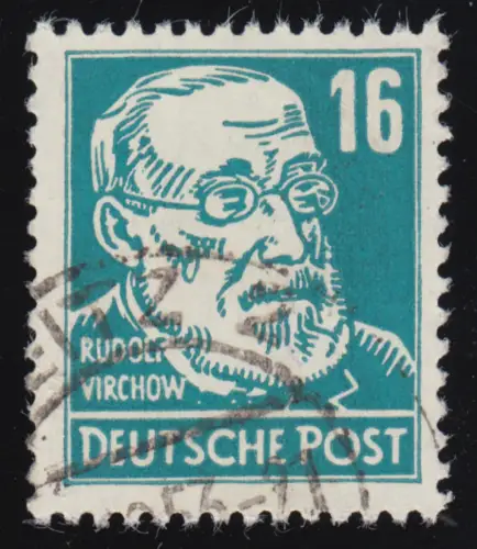 332va XI Rudolf Virchow 16 Pf Wz.2 XI Bedarfsstempel O geprüft