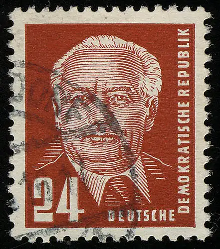 324vb YI Wilhelm Pieck 24 Pf Wz.2 YI O geprüft