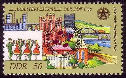 3169 Arbeiterfestspiele 50 Pf O